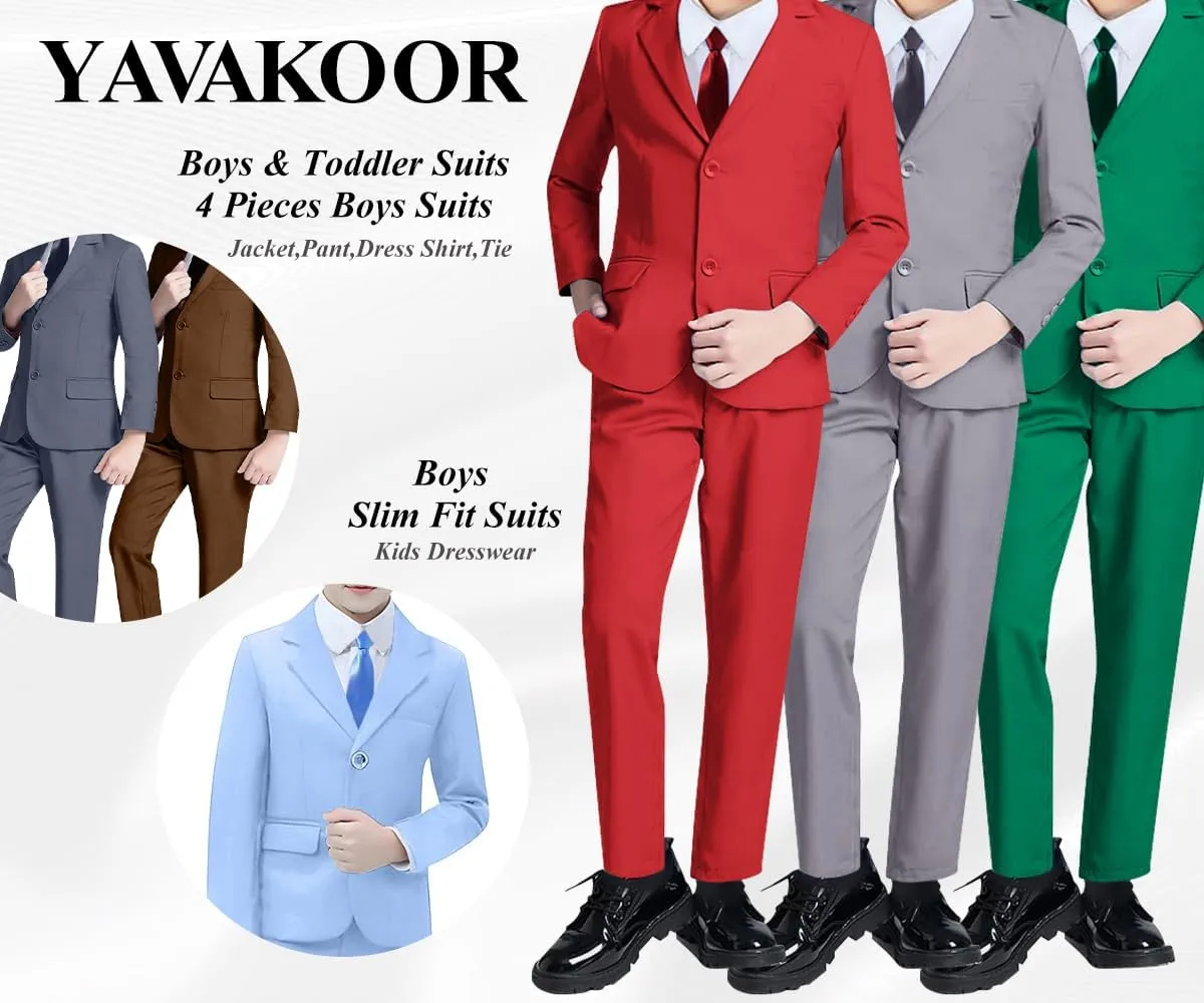 Boys Slim Fit Suits for Boy Suit Set Kids Dresswear for Formal Wedding