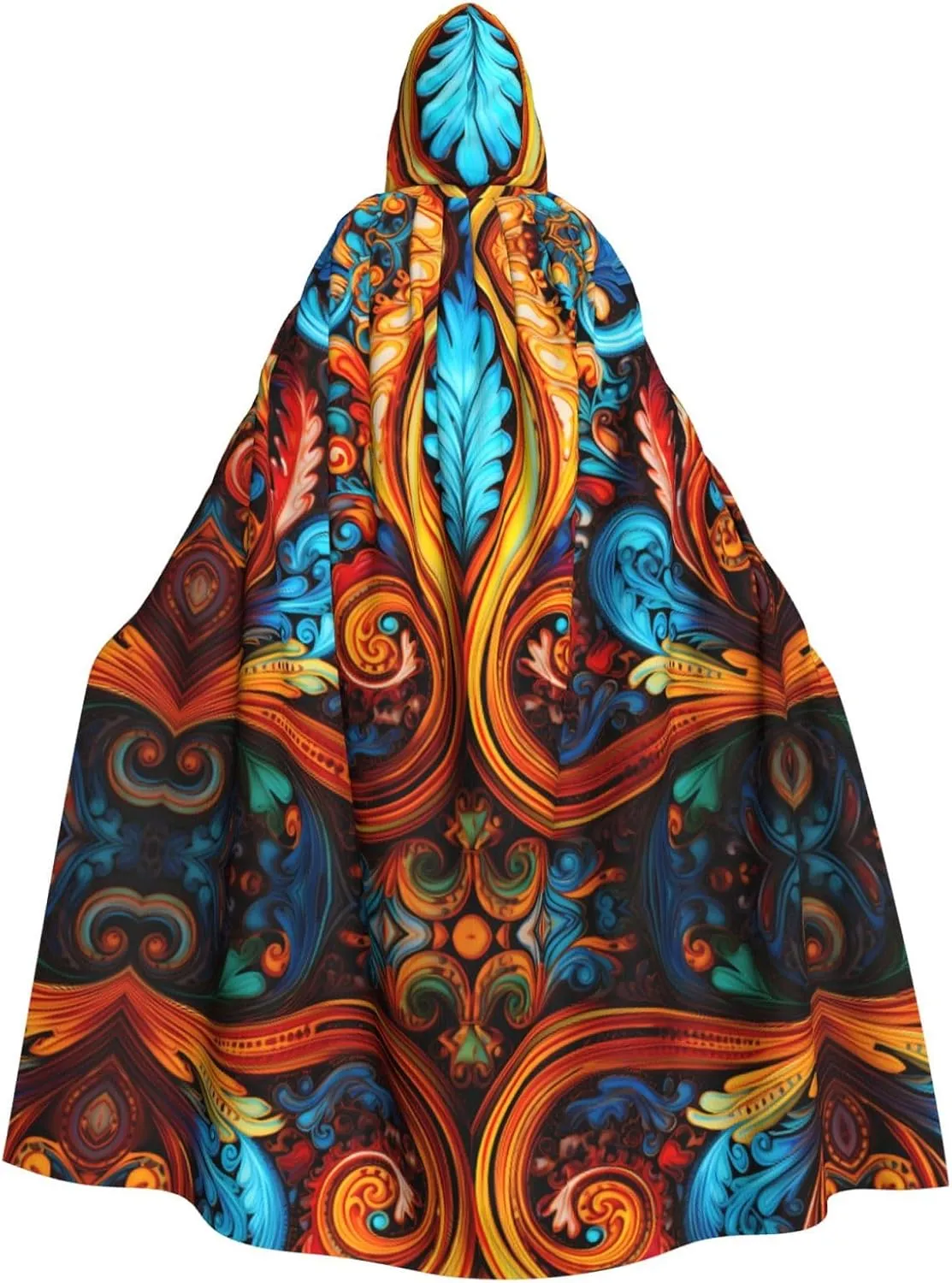 Brightly colored leaves Prints aldult Cosplay Poncho Hooded Cloak for men and women Halloween Party