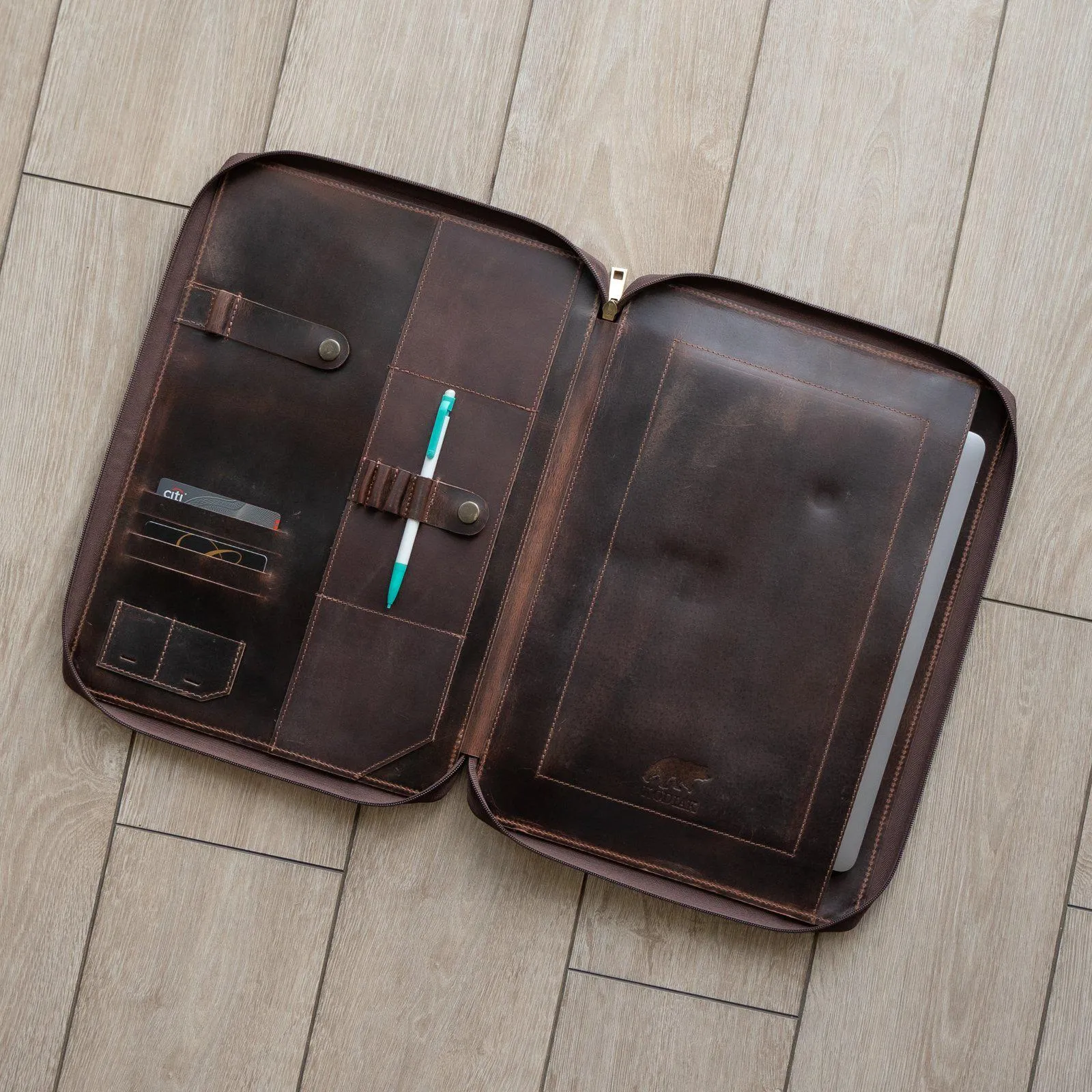 Buffalo Leather MacBook Portfolio