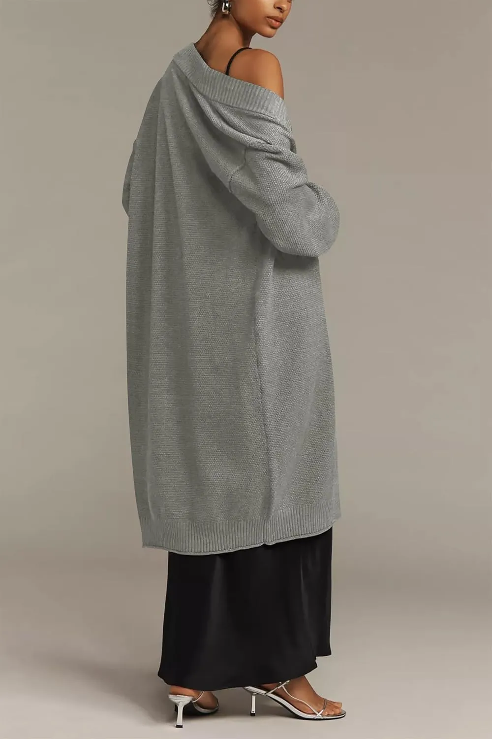 Cakulo Long Cardigan Sweaters for Women Fall Fashion 2024 Oversized Open Front Knit Pockets Cardigans Sweater Coat