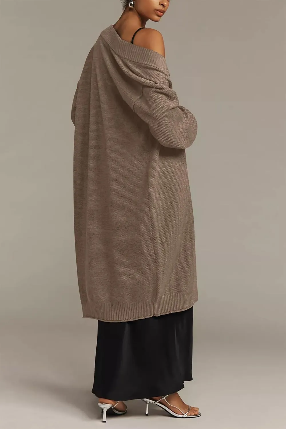 Cakulo Long Cardigan Sweaters for Women Fall Fashion 2024 Oversized Open Front Knit Pockets Cardigans Sweater Coat