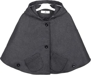 Car Seat Poncho for Kids, Girls Wool Blend Capes Poncho with Hood, Girls Warm Peacoat Dress Coat Jacket Outwear