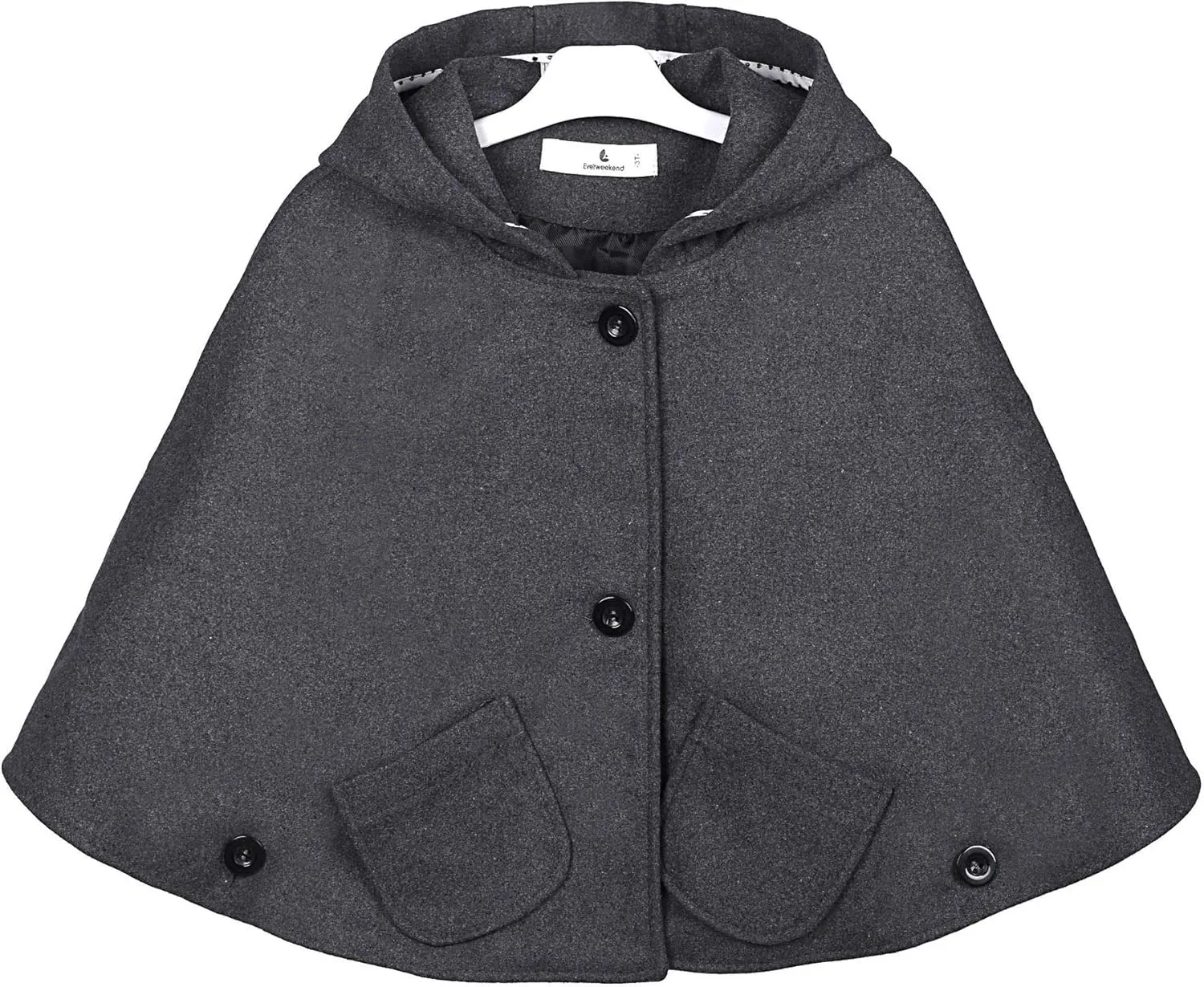 Car Seat Poncho for Kids, Girls Wool Blend Capes Poncho with Hood, Girls Warm Peacoat Dress Coat Jacket Outwear