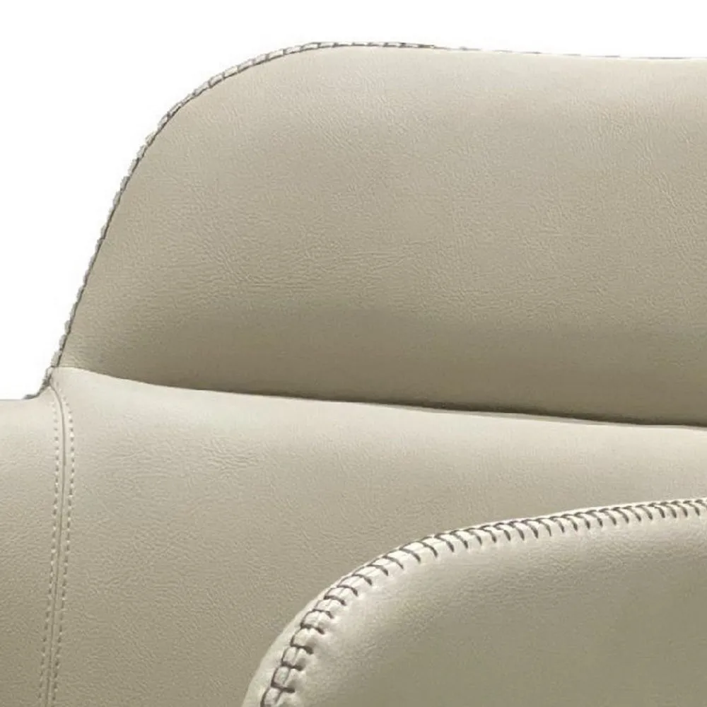Cid 25 Inch Modern Dining Chair, Tight Back, Vegan Faux Leather, Beige By Casagear Home