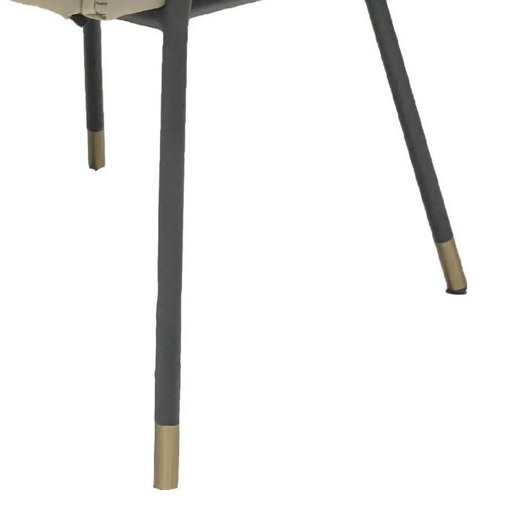Cid 25 Inch Modern Dining Chair, Tight Back, Vegan Faux Leather, Beige By Casagear Home