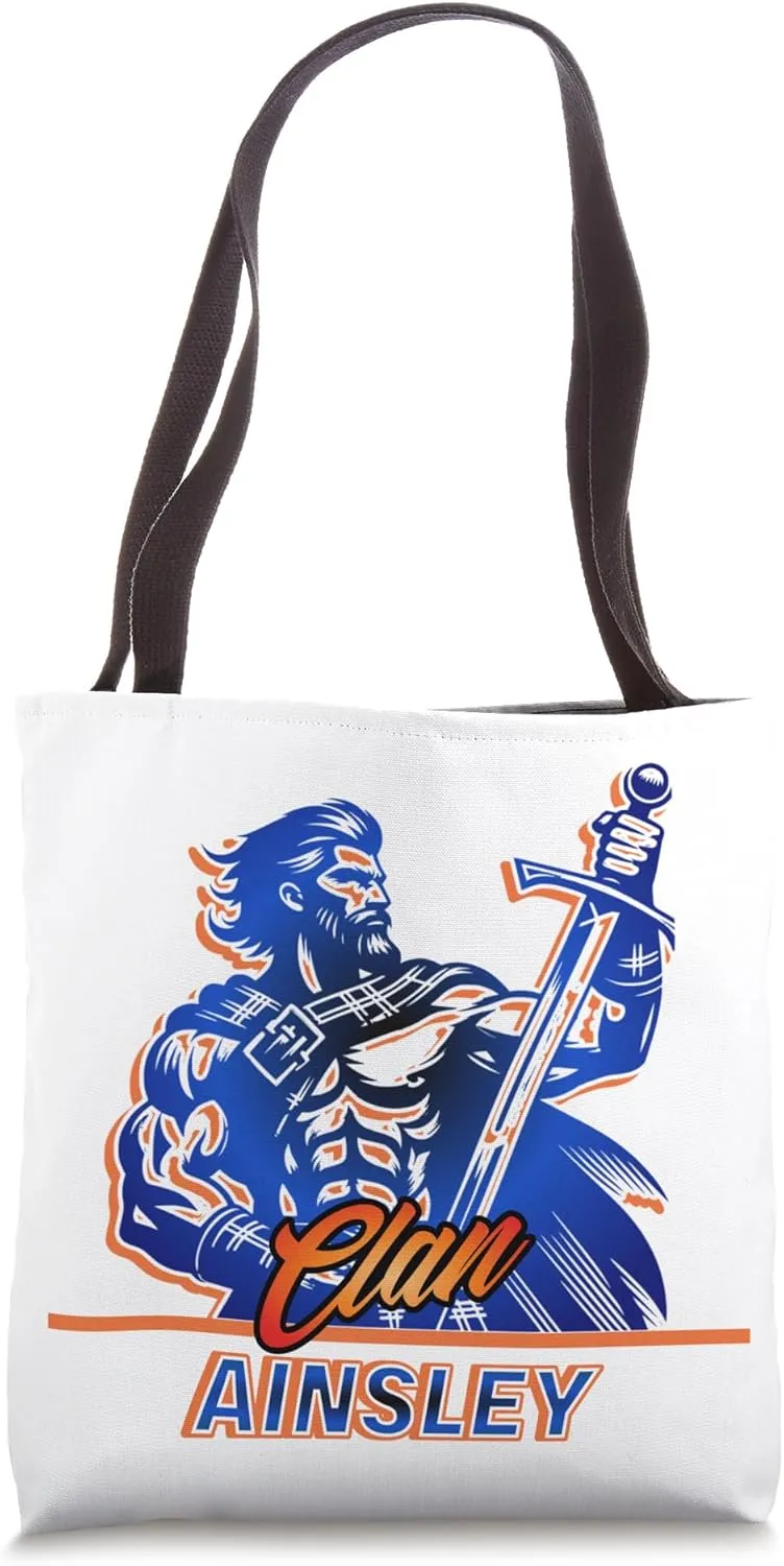 Clan Ainsley Warrior Heritage Design Tote Bag