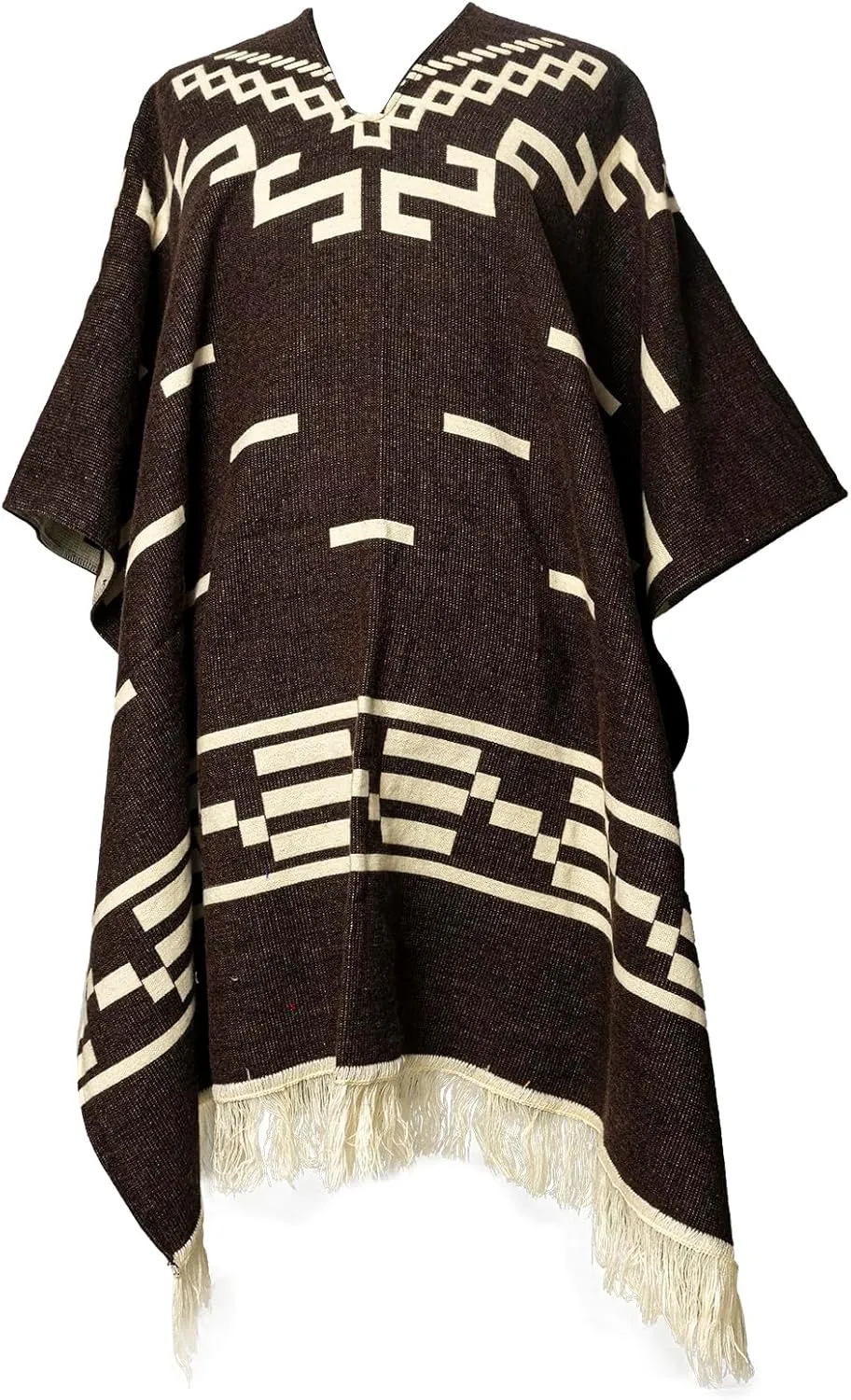 Clint Eastwood Alpaca Wool Poncho Brown 100% Handmade Ecuador Wester Style Handmade Artisan Ecuador Soft and Warm