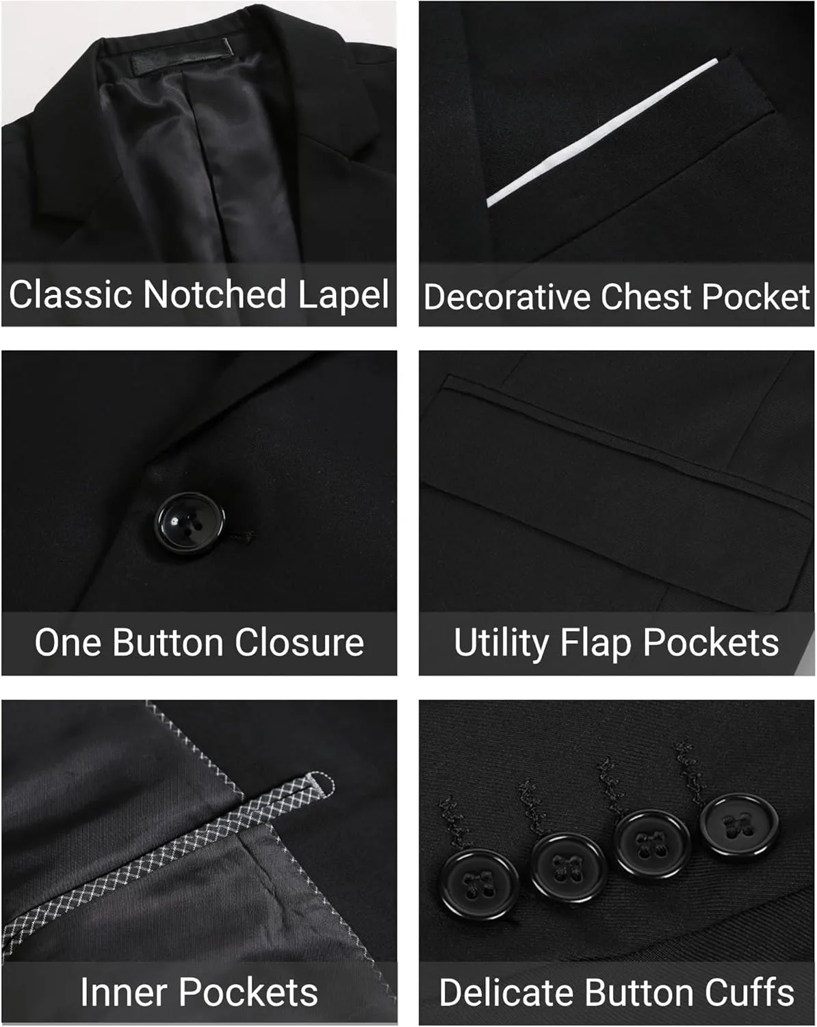 Cloudstyle Men's 2-Piece Suits Slim Fit 1 Button Dress Suit Jacket Blazer & Pants Set