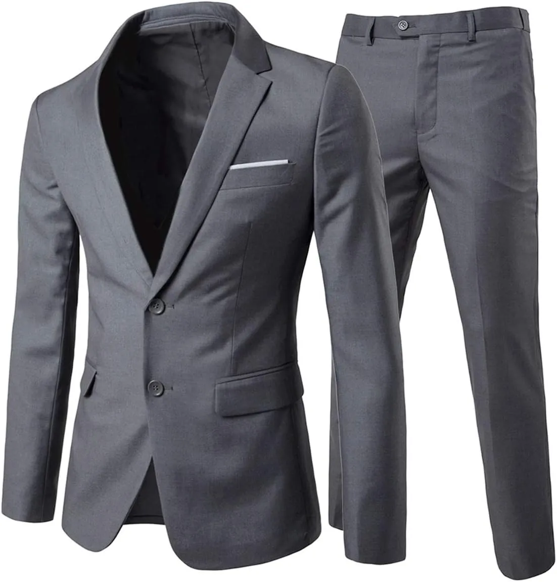 Cloudstyle Men's 2-Piece Suits Slim Fit 2 Button Dress Suit Jacket Blazer & Pants Set