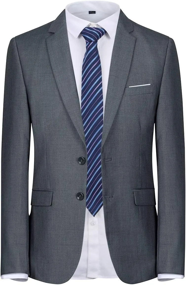 Cloudstyle Men's 2-Piece Suits Slim Fit 2 Button Dress Suit Jacket Blazer & Pants Set