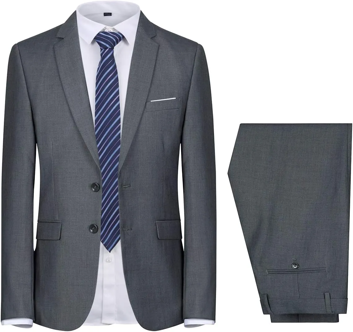Cloudstyle Men's 2-Piece Suits Slim Fit 2 Button Dress Suit Jacket Blazer & Pants Set