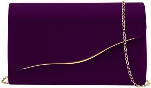 Clutch Purses for Women Evening Bag Faux Suede Formal Party Wedding Cocktail Prom
