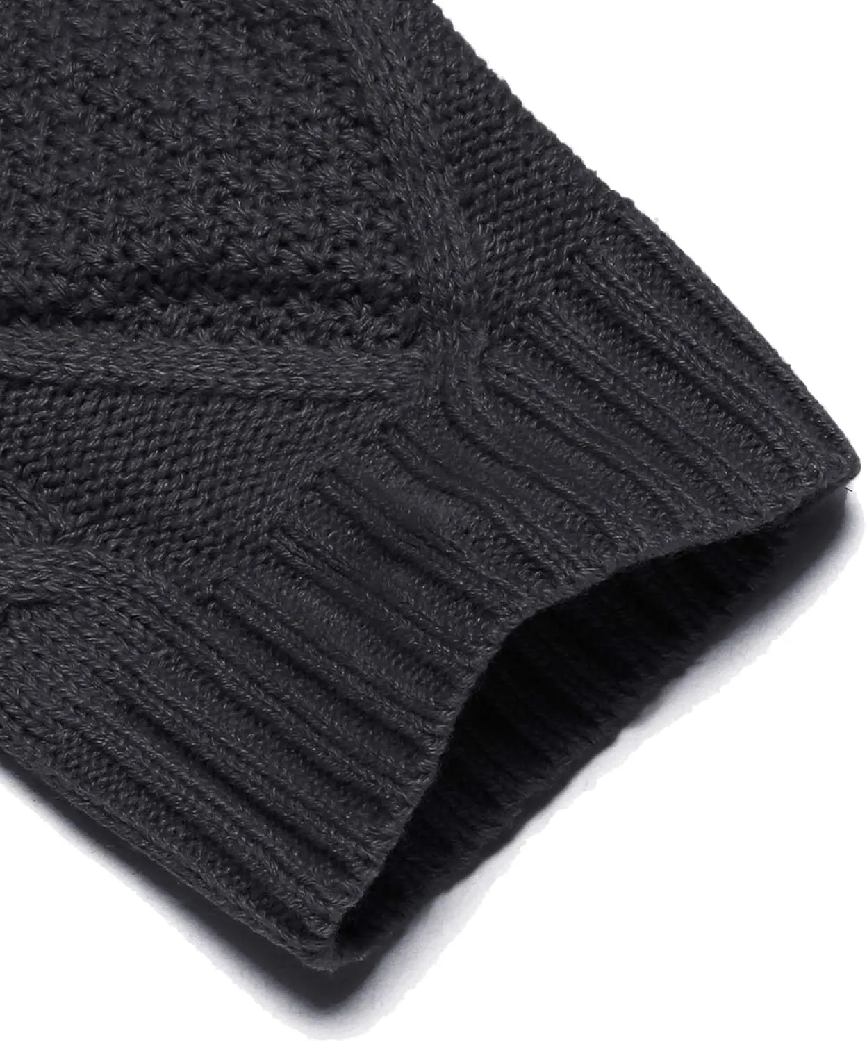 COOFANDY Mens Shawl Collar Cardigan Sweater Slim Fit Button Down Cable Knitted Sweater with Pockets