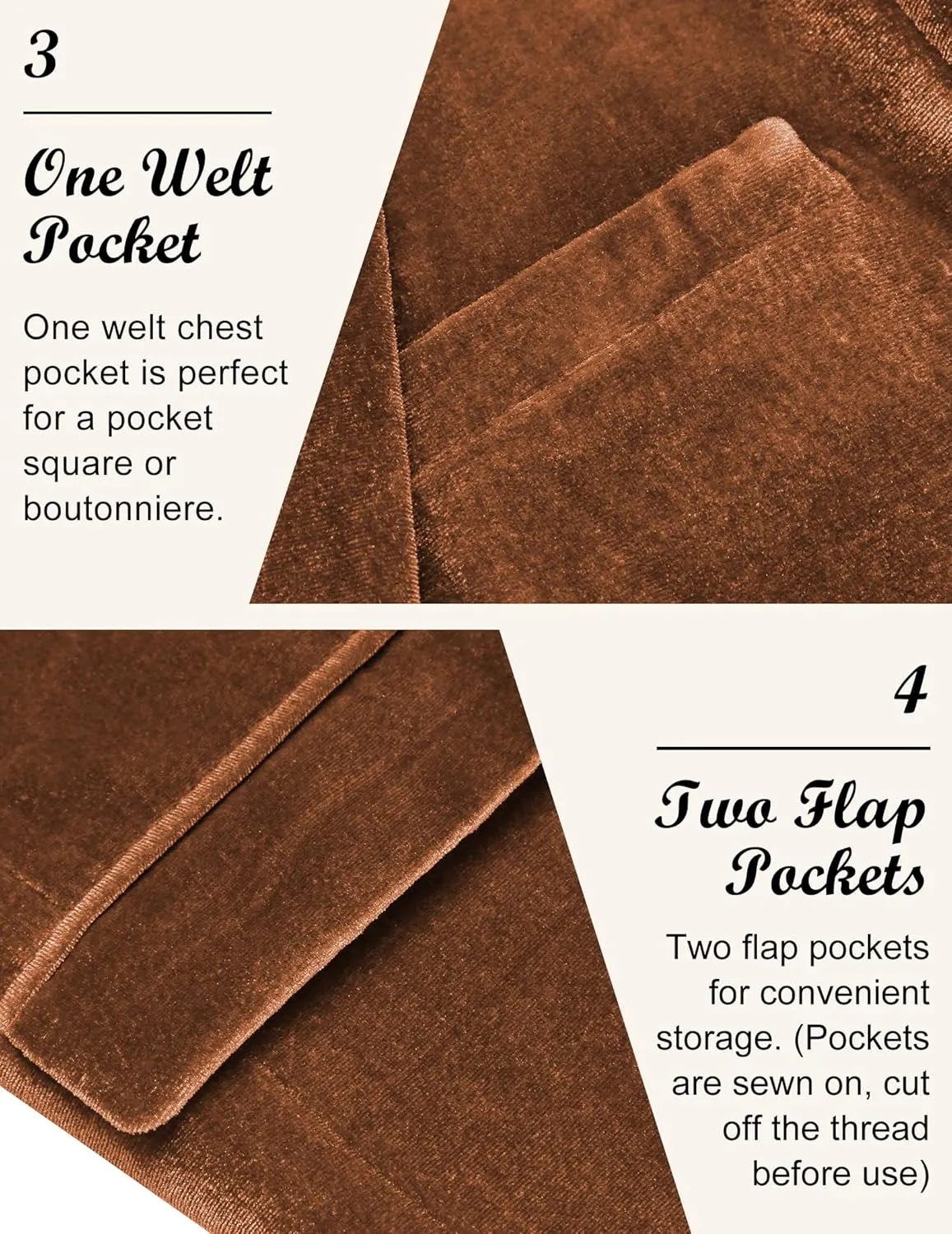 COOFANDY Men's Velvet Blazer Notched Lapel Velour Suit Jacket One Button Tuxedo Jackets for Wedding Prom Party Dinner