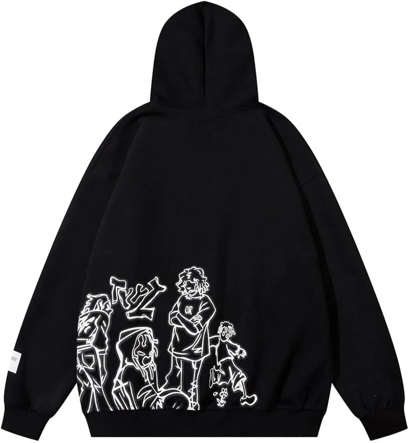 COOLMONAR Mens Cartoon Graphic Hoodies Streetwear Hooded Sweatshirt Pullover Hip Hop Fashion Y2K Hoodies Unisex