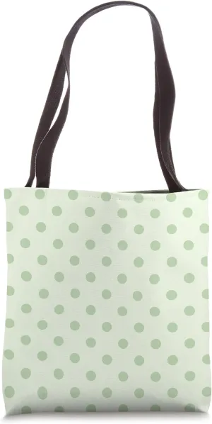 Cute Light Green Polka Dot Pattern Minimalist Graphic Tote Bag
