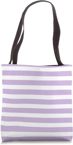 Cute Retro Lavender Mist Stripes Classic Minimalist Graphic Tote Bag