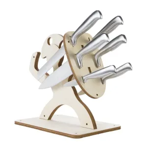 Cute Spartan Shaped Universal Wood Knife Holder