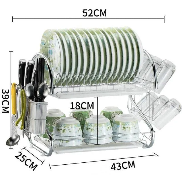Dish Storage Rack With Organizer Kitchen Multi-function Dishwasher Rack Dish Rack Drain