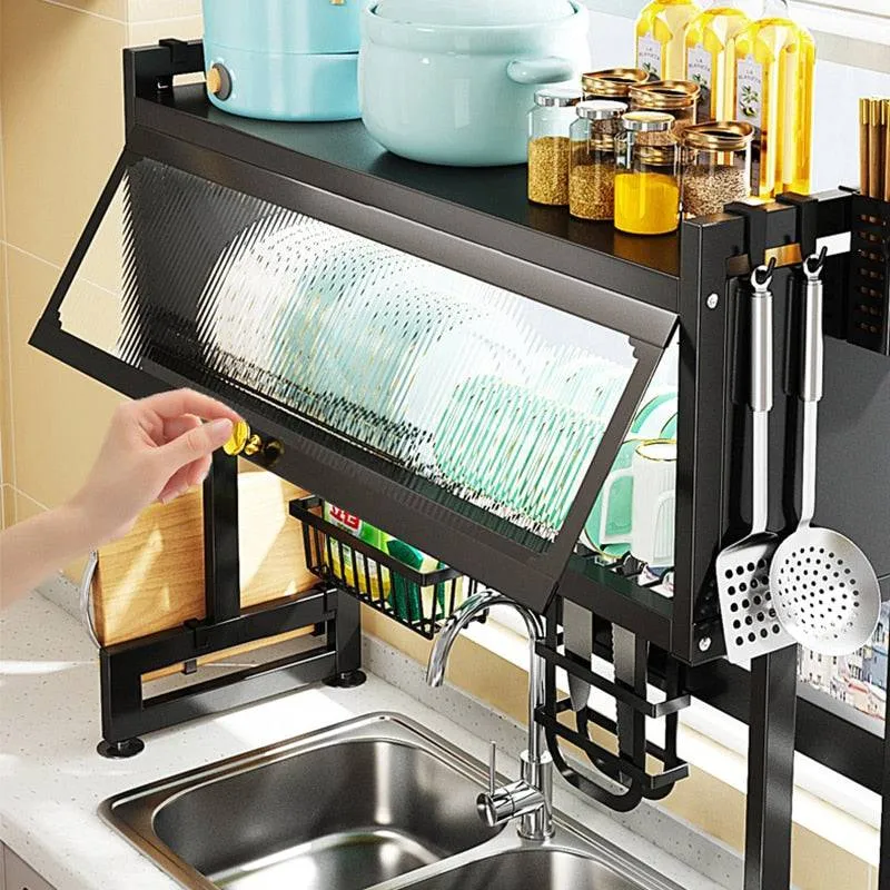Dish Storage Rack With Organizer Kitchen Multi-function Dishwasher Rack Dish Rack Drain