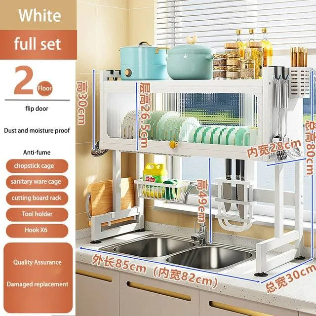Dish Storage Rack With Organizer Kitchen Multi-function Dishwasher Rack Dish Rack Drain