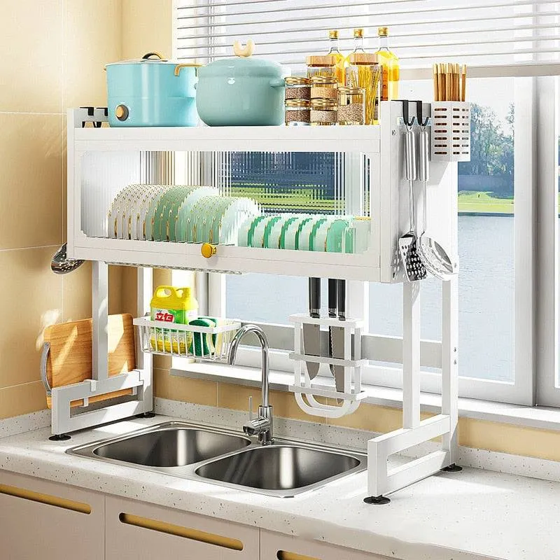 Dish Storage Rack With Organizer Kitchen Multi-function Dishwasher Rack Dish Rack Drain