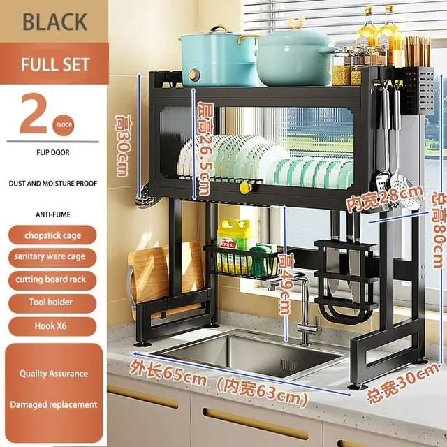 Dish Storage Rack With Organizer Kitchen Multi-function Dishwasher Rack Dish Rack Drain