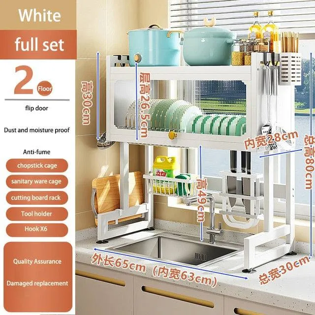 Dish Storage Rack With Organizer Kitchen Multi-function Dishwasher Rack Dish Rack Drain