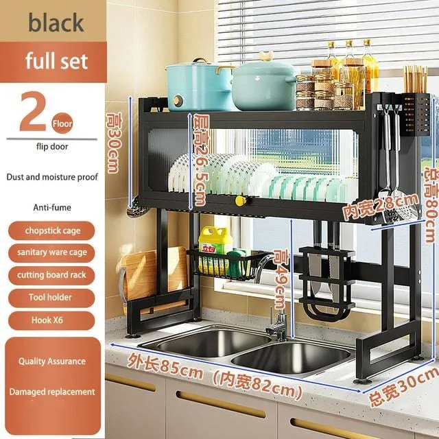 Dish Storage Rack With Organizer Kitchen Multi-function Dishwasher Rack Dish Rack Drain