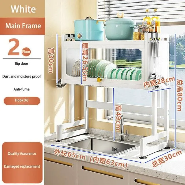 Dish Storage Rack With Organizer Kitchen Multi-function Dishwasher Rack Dish Rack Drain