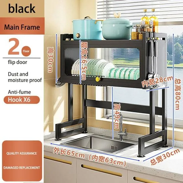 Dish Storage Rack With Organizer Kitchen Multi-function Dishwasher Rack Dish Rack Drain