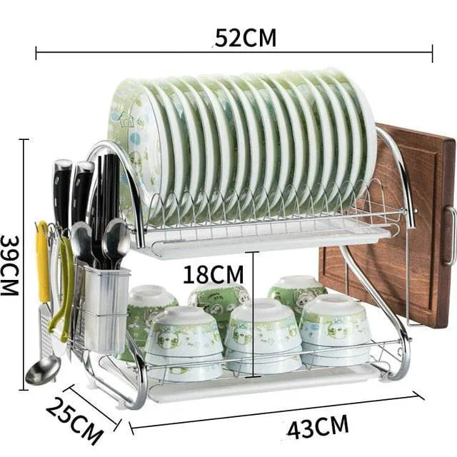 Dish Storage Rack With Organizer Kitchen Multi-function Dishwasher Rack Dish Rack Drain