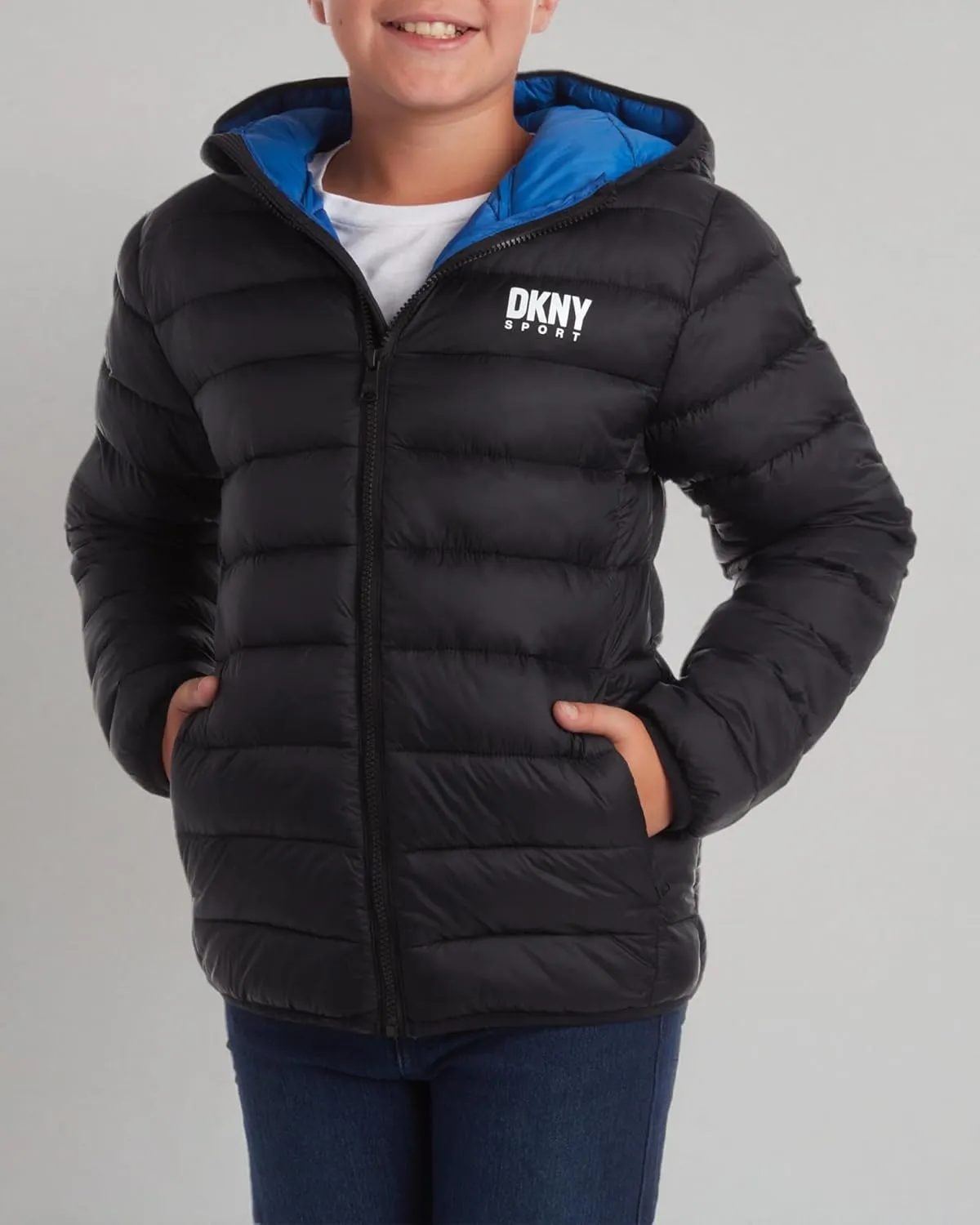 DKNY Boys Jacket  Midweight Insulated Quilted Outerwear Parka Puffer Coat  Water Resistant Boys Winter Hooded Jacket (8-20)