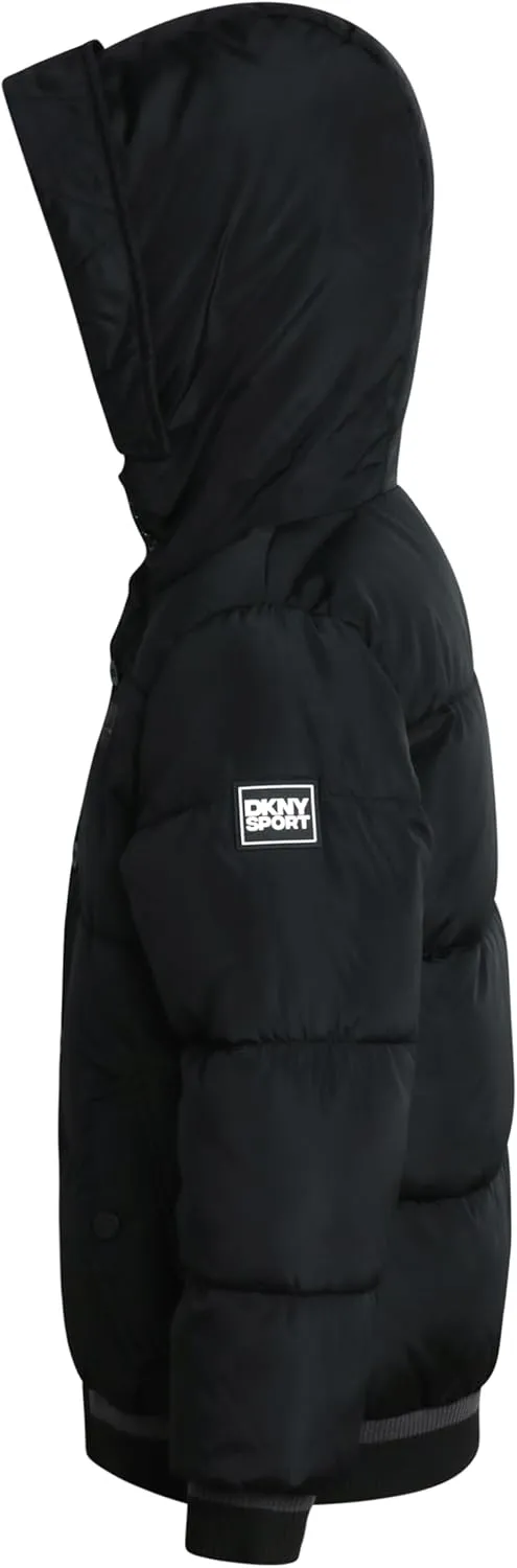 DKNY Boys' Winter Jacket - Midweight Polar Fleece Lined Quilted Insulated Parka Puffer Down Coat with Beanie Hat (Sizes:8-20)