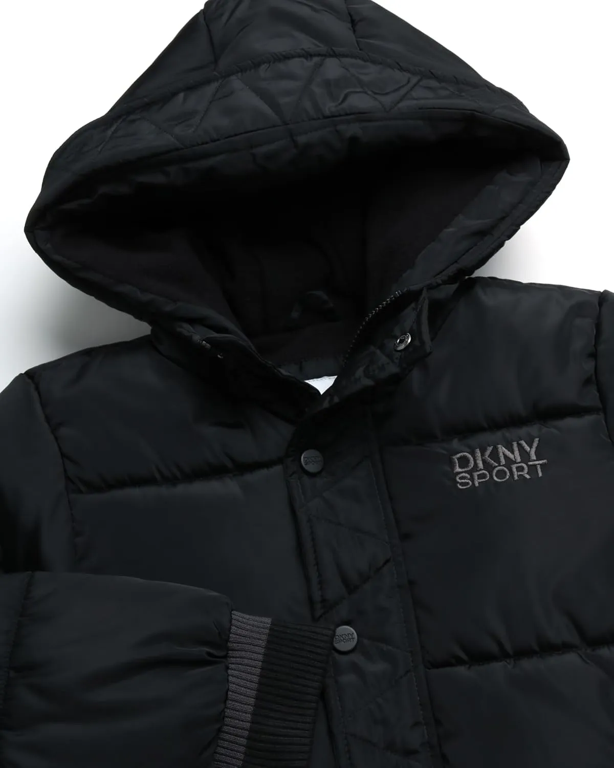 DKNY Boys' Winter Jacket - Midweight Polar Fleece Lined Quilted Insulated Parka Puffer Down Coat with Beanie Hat (Sizes:8-20)