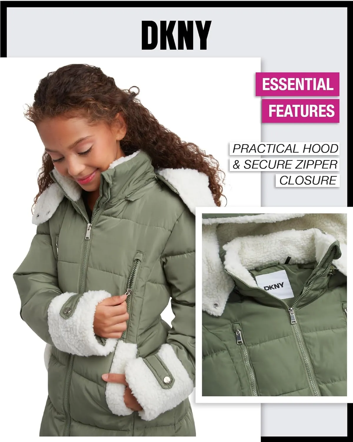 DKNY Girls Winter Jacket  Full Length Heavyweight Quilted Puffer Parka  Insulated Water Resistant Coat for Girls (7-16)