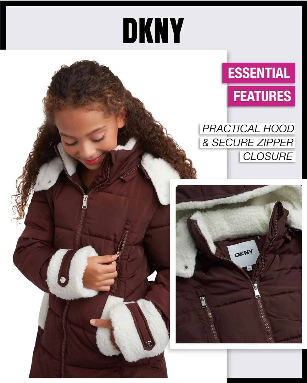 DKNY Girls Winter Jacket  Full Length Heavyweight Quilted Puffer Parka  Insulated Water Resistant Coat for Girls (7-16)