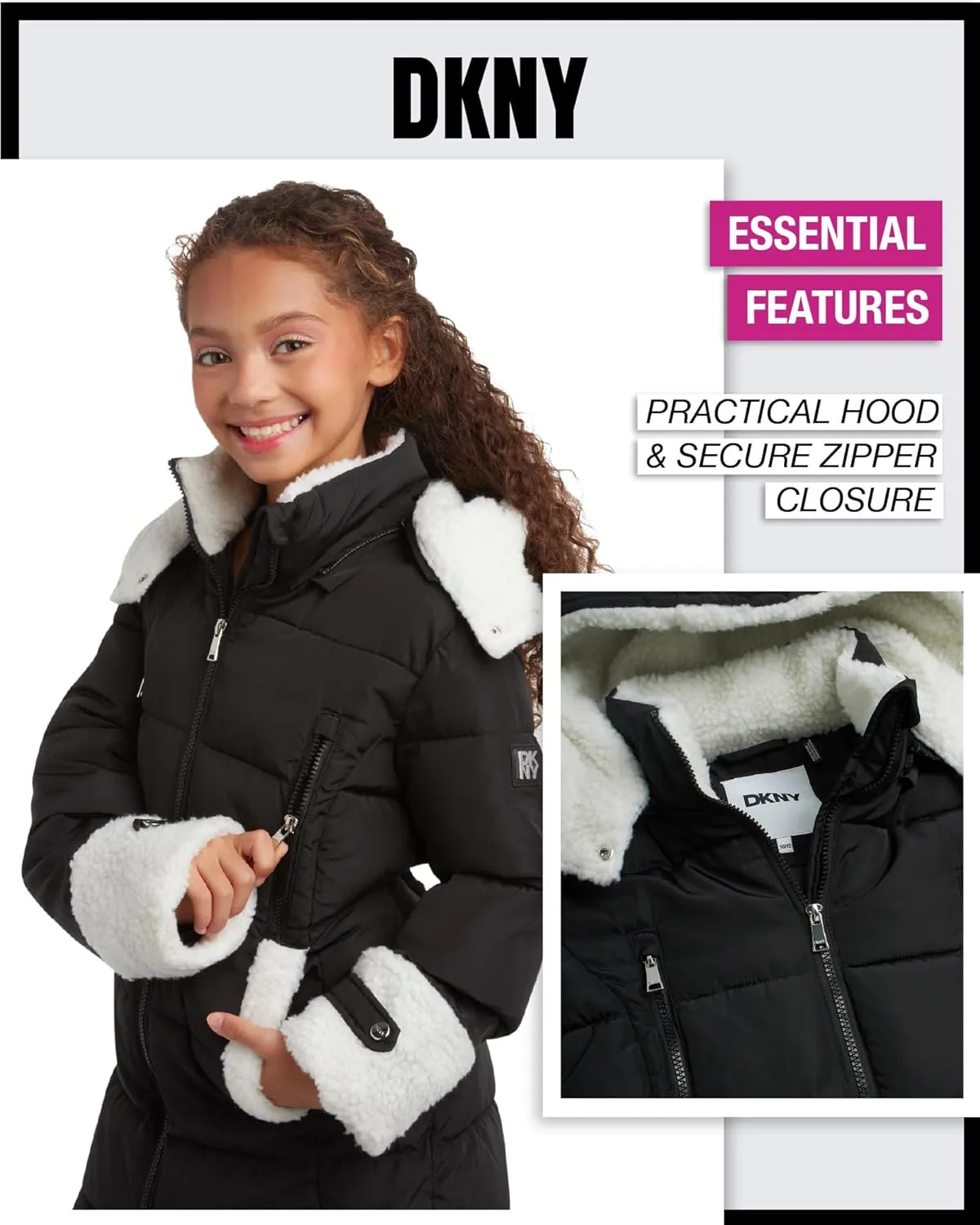 DKNY Girls Winter Jacket  Full Length Heavyweight Quilted Puffer Parka  Insulated Water Resistant Coat for Girls (7-16)