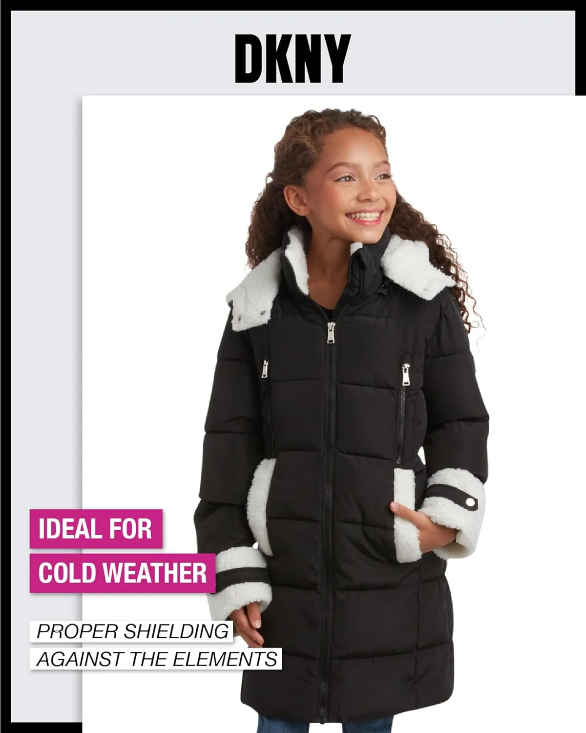 DKNY Girls Winter Jacket  Full Length Heavyweight Quilted Puffer Parka  Insulated Water Resistant Coat for Girls (7-16)