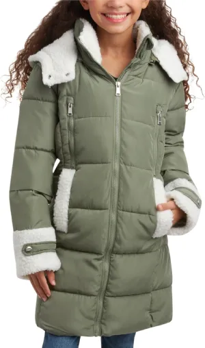 DKNY Girls Winter Jacket  Full Length Heavyweight Quilted Puffer Parka  Insulated Water Resistant Coat for Girls (7-16)