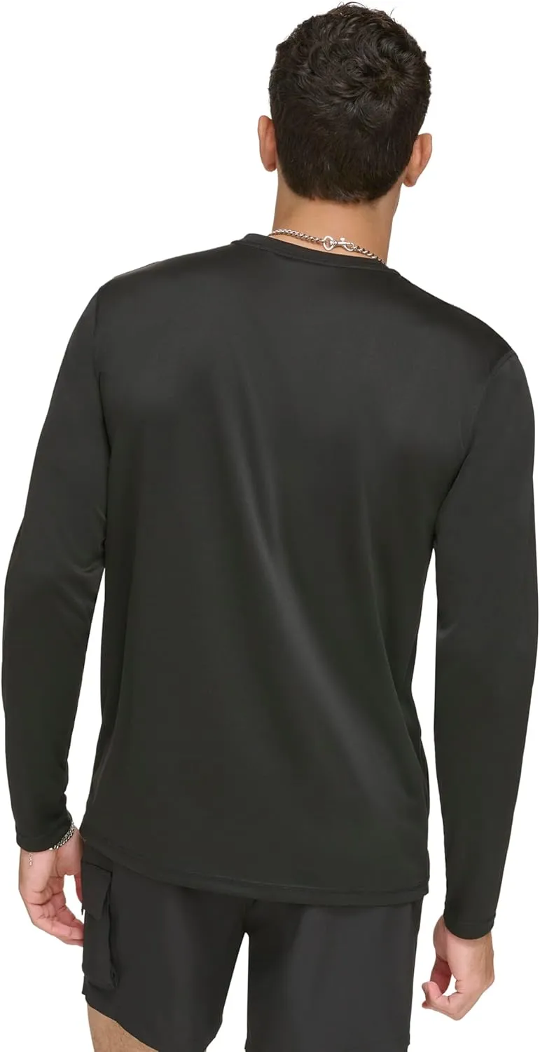 DKNY Men's Long Sleeve Quick Dry 40  Protection UPF Active Top