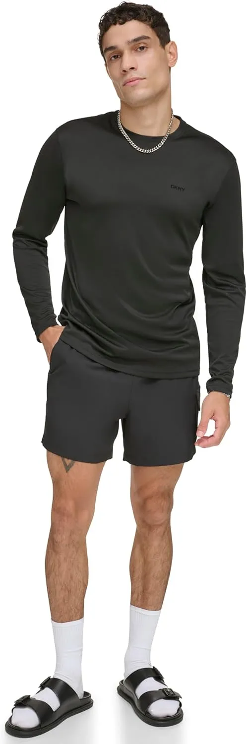 DKNY Men's Long Sleeve Quick Dry 40  Protection UPF Active Top