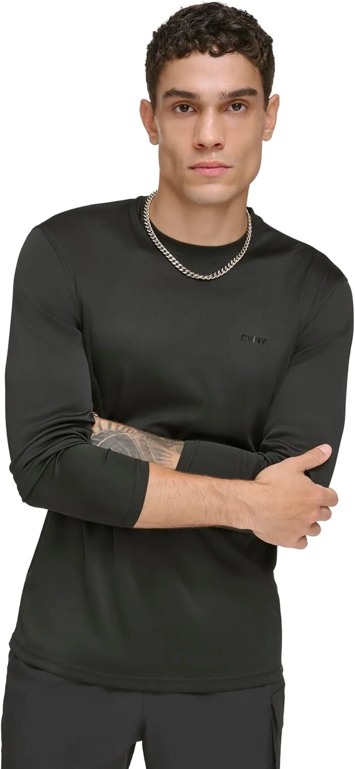 DKNY Men's Long Sleeve Quick Dry 40  Protection UPF Active Top