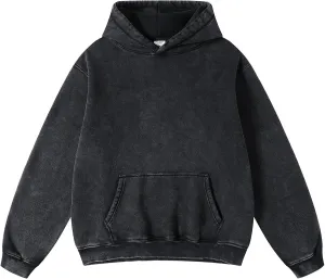 Dnzzs Acid Wash Hoodie Men Oversized Pullover Heavyweight Sweatshirt Vintage Streetwear Unisex Casual Top 2025