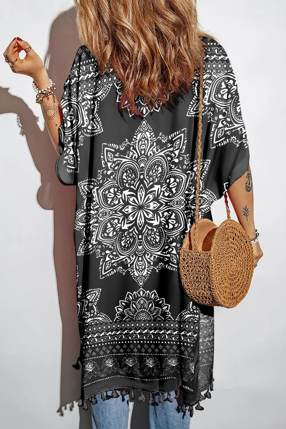 Dokotoo Womens 2025 Summer Beach Hawaiian Vacation Long Kimono Cardigans Swimsuits Cover ups