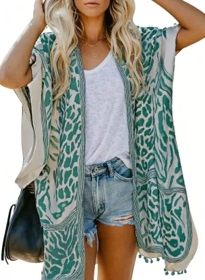 Dokotoo Womens 2025 Summer Beach Hawaiian Vacation Long Kimono Cardigans Swimsuits Cover ups