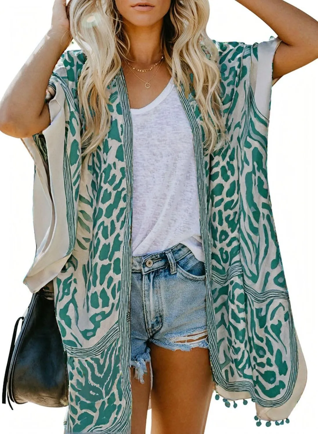 Dokotoo Womens 2025 Summer Beach Hawaiian Vacation Long Kimono Cardigans Swimsuits Cover ups