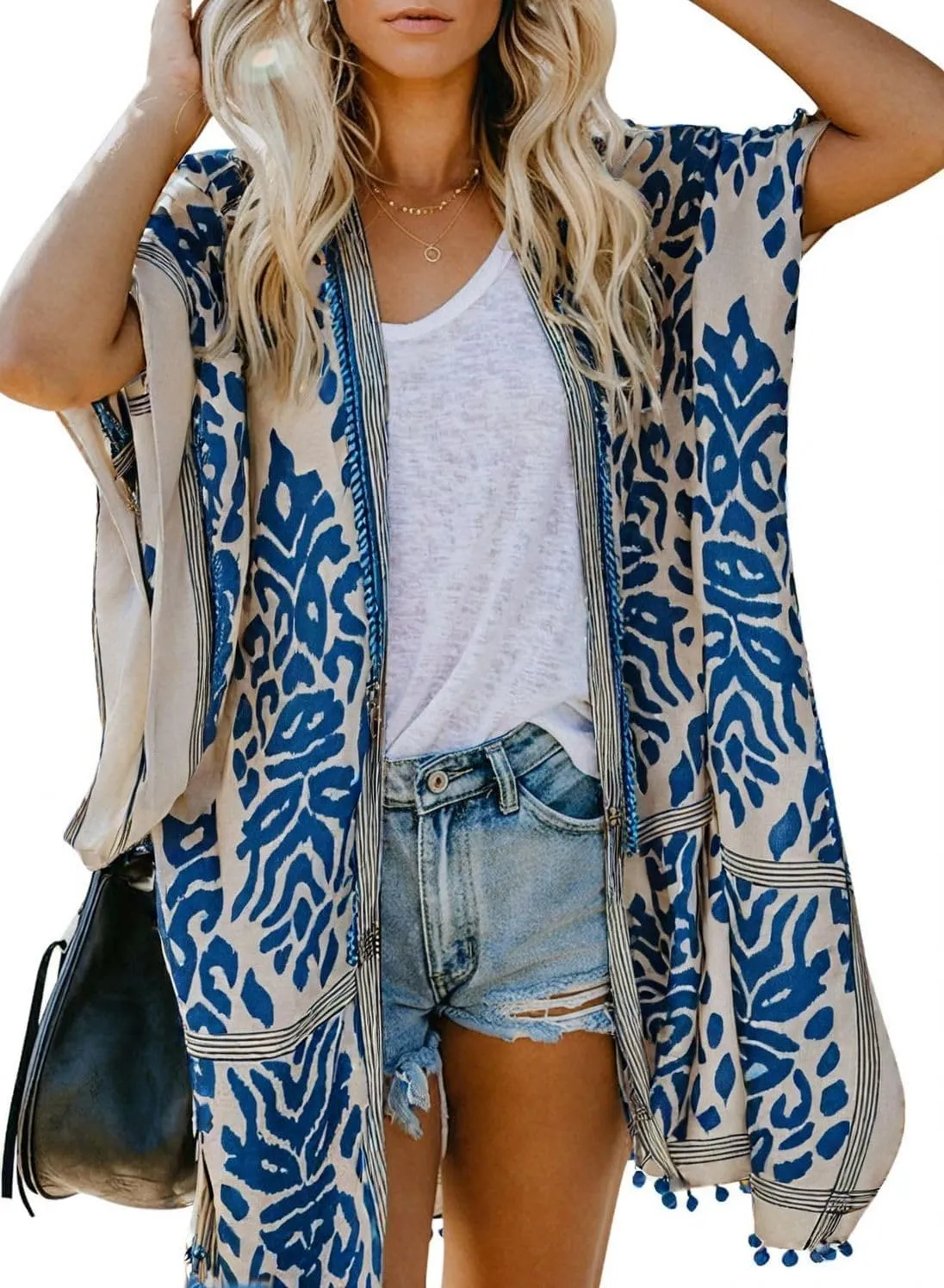 Dokotoo Womens 2025 Summer Beach Hawaiian Vacation Long Kimono Cardigans Swimsuits Cover ups