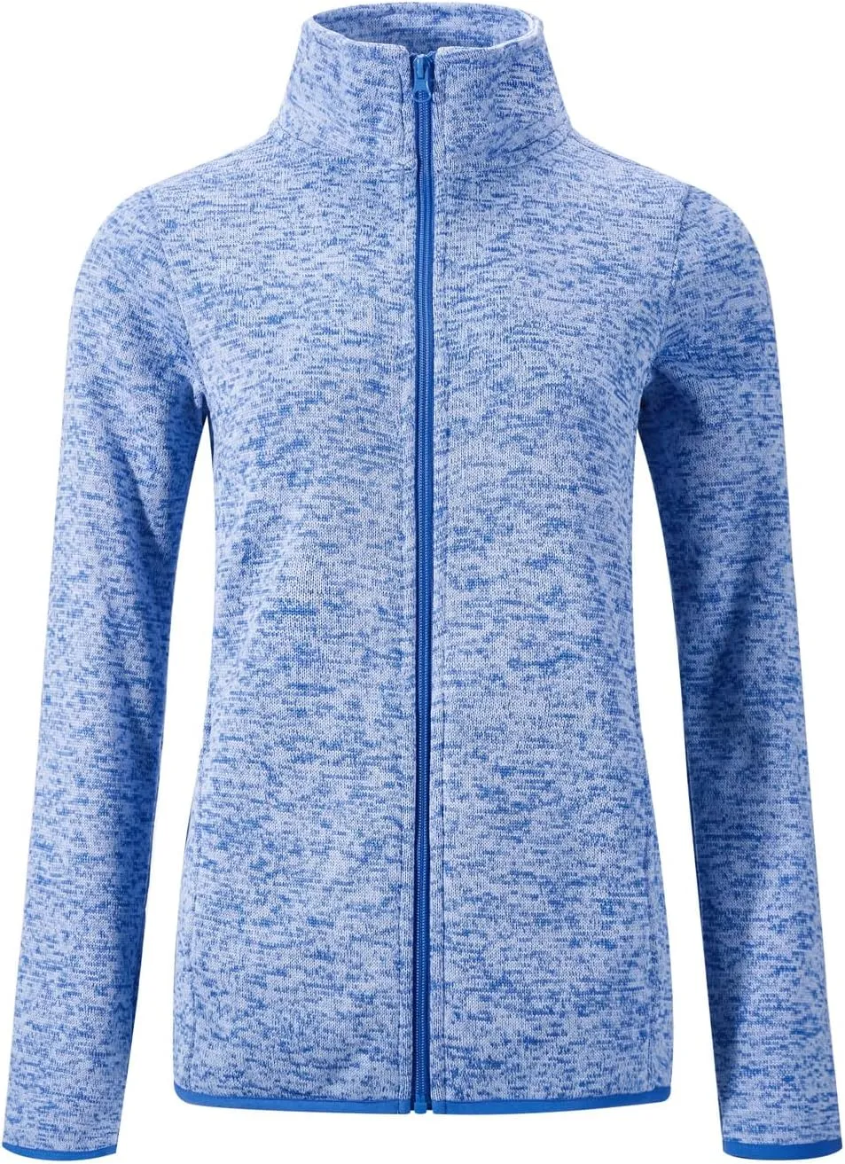 Dolcevida Women's Long Sleeve Sweater Fleece Zip Up Speckled Jacket with Pockets