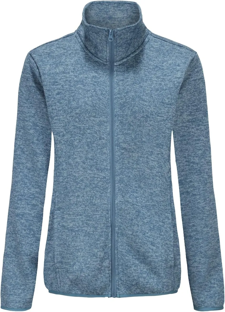 Dolcevida Women's Long Sleeve Sweater Fleece Zip Up Speckled Jacket with Pockets